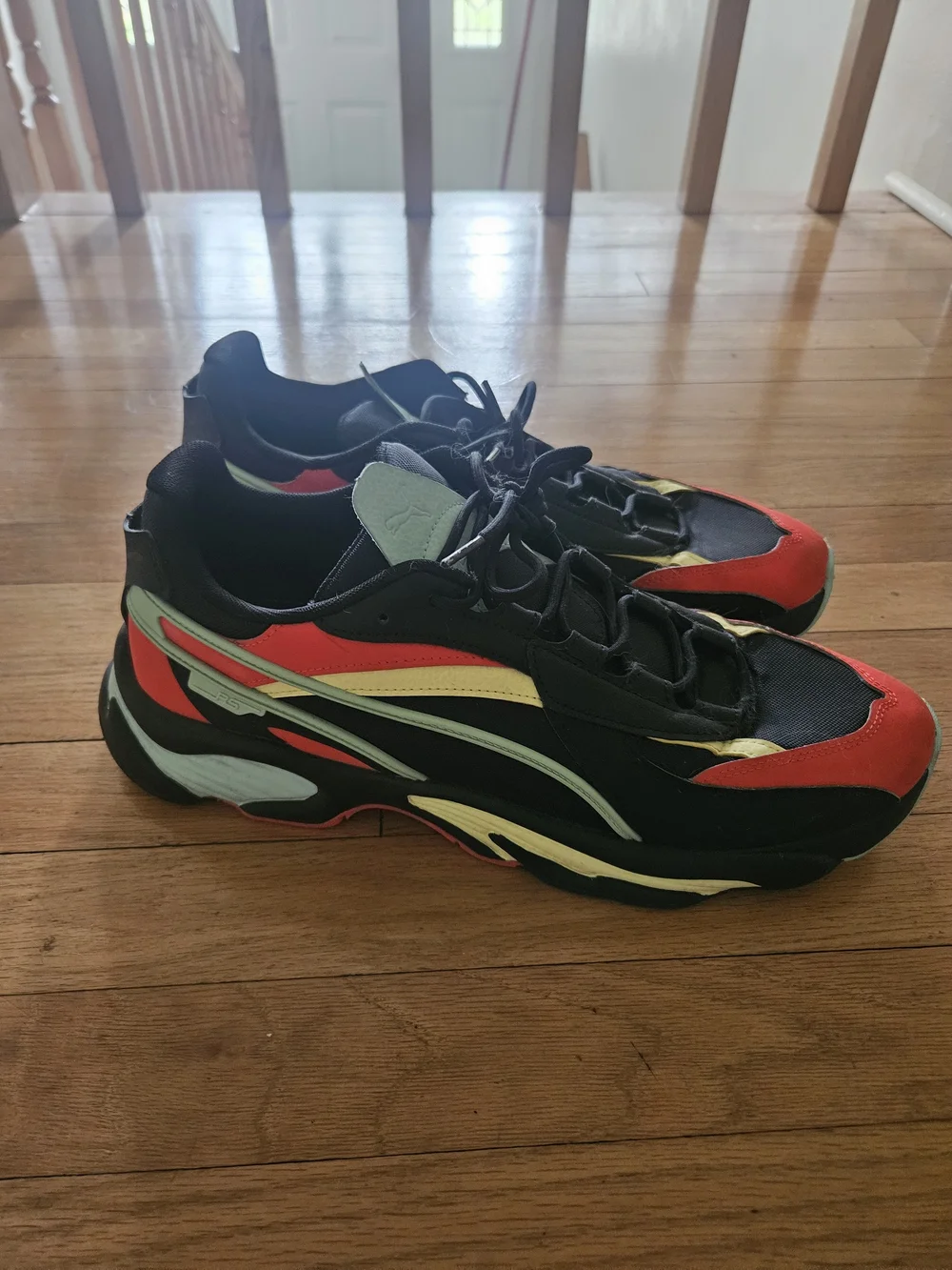 Black Puma R System Size 13 Men Athletic Sneakers - Picture 4 of 7